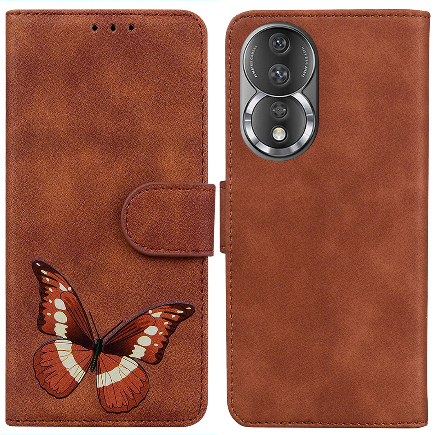 For Honor 80 5G Butterfly Printing Full Protection Phone Cover Leather Wallet Stand Smartphone Case