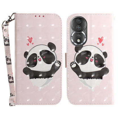 For Honor 80 5G Drop-proof Phone Case PU Leather Flip Phone Wallet Cover with Strap