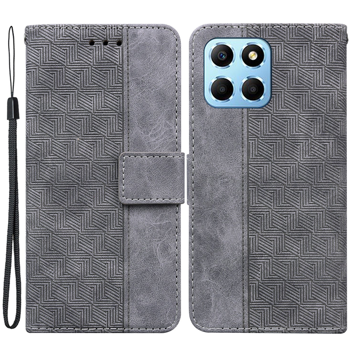 For Honor X8 5G Anti-Scratch Imprinted Leather Phone Case Phone Wallet Stand Cover