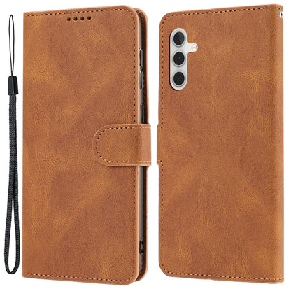 For Samsung Galaxy A24 4G Drop-proof Leather Phone Case Stand Wallet Cover with Strap