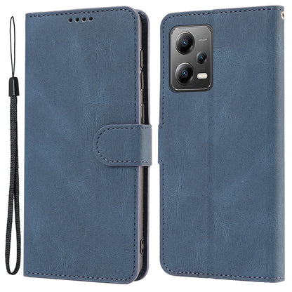 Phone Case for Xiaomi Redmi Note 12 5G (Global) / (India) / (China) / Poco X5 5G Leather Stand Wallet Cover with Strap