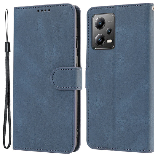 Phone Case for Xiaomi Redmi Note 12 5G (Global) / (India) / (China) / Poco X5 5G Leather Stand Wallet Cover with Strap