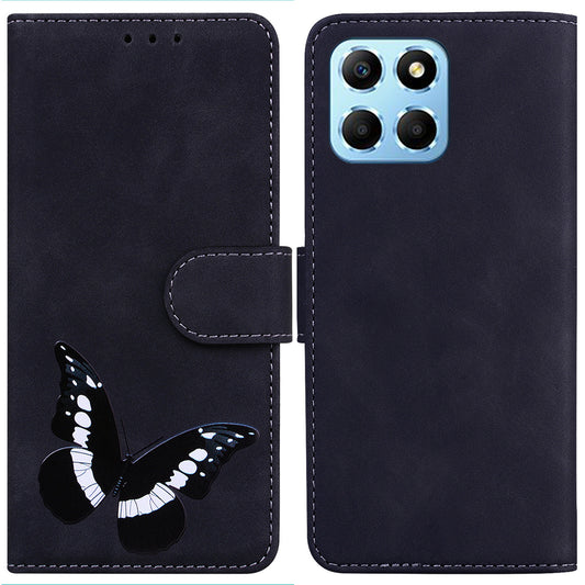 For Honor X8 5G Butterfly Pattern Printing TPU+PU Leather Phone Case Wallet Phone Stand Cover