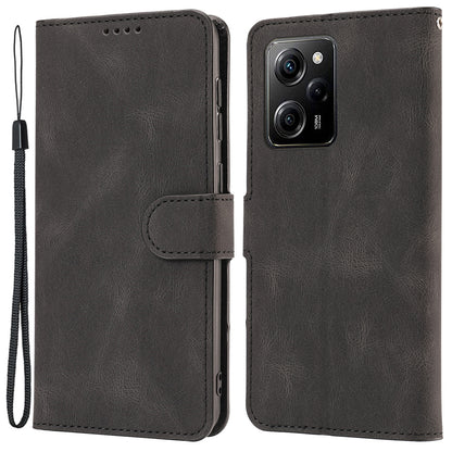 For Xiaomi Redmi Note 12 Pro 5G / Note 12 Pro Speed 5G / Poco X5 Pro 5G PU Leather Stand Wallet Cover with Strap