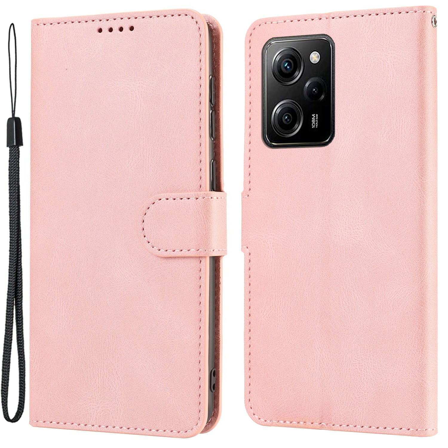 For Xiaomi Redmi Note 12 Pro 5G / Note 12 Pro Speed 5G / Poco X5 Pro 5G PU Leather Stand Wallet Cover with Strap