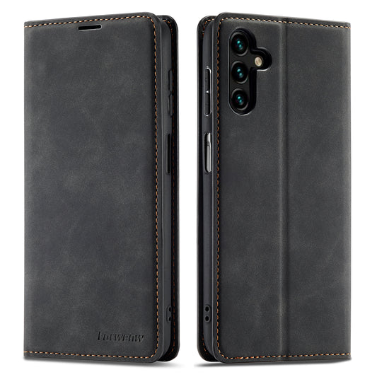 FORWENW Fantasy Series for Samsung Galaxy A54 5G Skin-touch Leather Phone Cover Anti-drop Stand Wallet Case