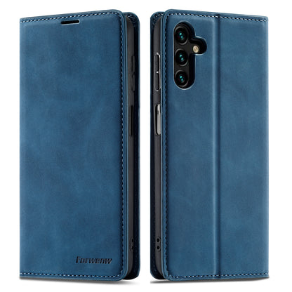 FORWENW Fantasy Series for Samsung Galaxy A54 5G Skin-touch Leather Phone Cover Anti-drop Stand Wallet Case