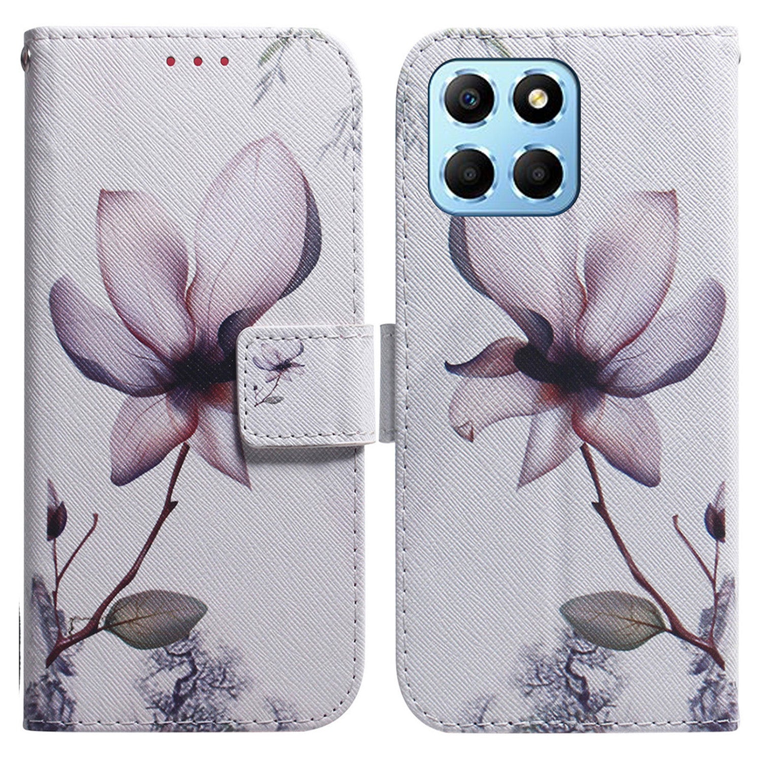 For Honor X8 5G PU Leather Folio Wallet Case Pattern Printing Stand Phone Cover with Wrist Strap