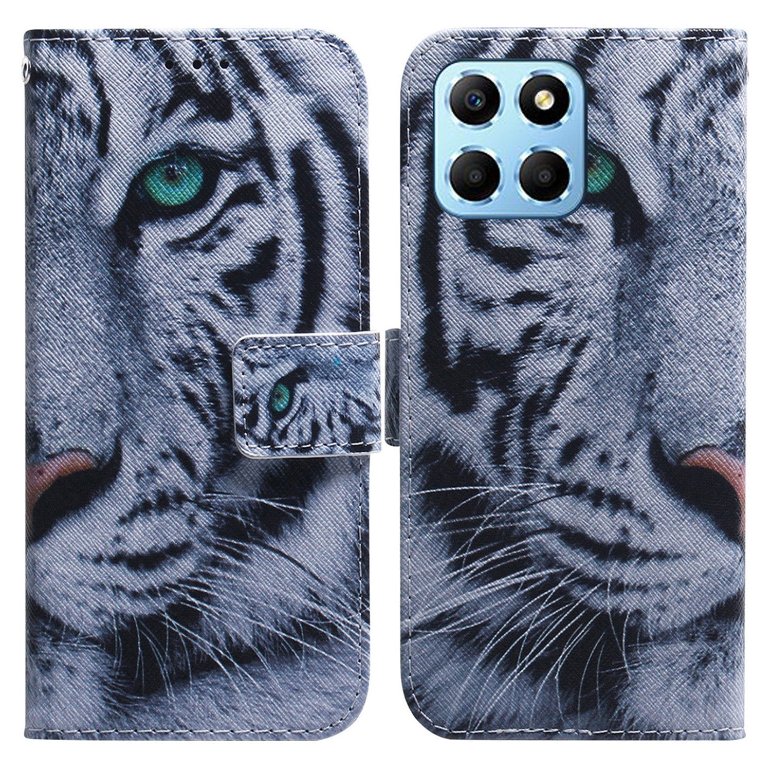 For Honor X8 5G PU Leather Folio Wallet Case Pattern Printing Stand Phone Cover with Wrist Strap
