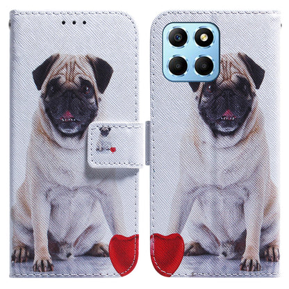 For Honor X8 5G PU Leather Folio Wallet Case Pattern Printing Stand Phone Cover with Wrist Strap