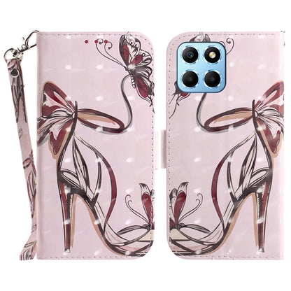PU Leather Case for Honor X8 5G Protective Shell Wallet Phone Flip Cover with Strap
