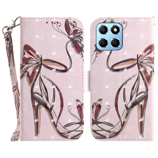 PU Leather Case for Honor X8 5G Protective Shell Wallet Phone Flip Cover with Strap