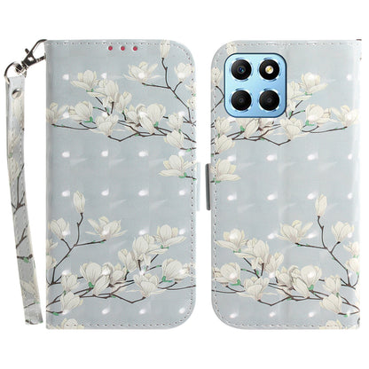 PU Leather Case for Honor X8 5G Protective Shell Wallet Phone Flip Cover with Strap
