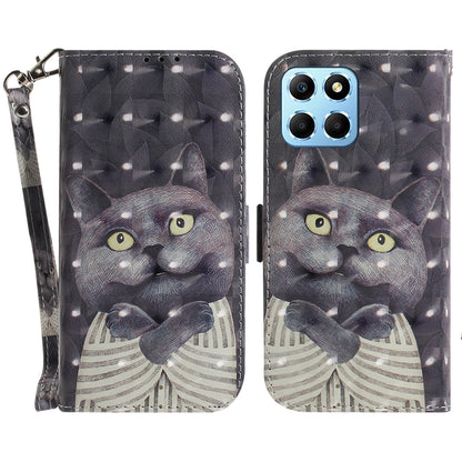 PU Leather Case for Honor X8 5G Protective Shell Wallet Phone Flip Cover with Strap