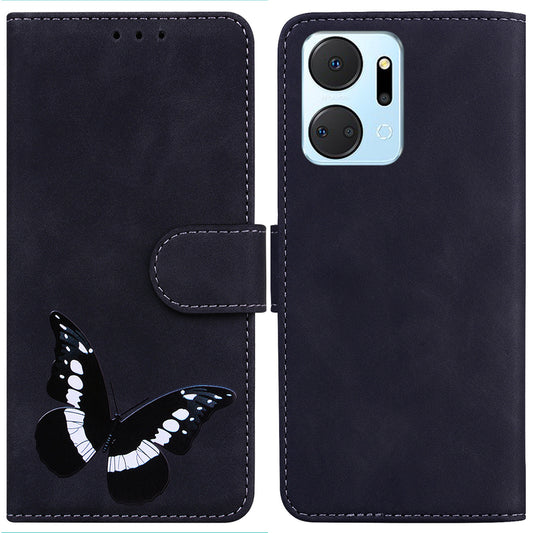 For Honor X7a 5G Butterfly Pattern Printing Wallet Phone Stand Cover Leather Phone Case