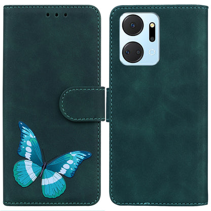 For Honor X7a 5G Butterfly Pattern Printing Wallet Phone Stand Cover Leather Phone Case