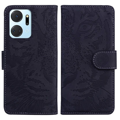 For Honor X7a 5G Stand Wallet Cover Tiger Pattern Imprinted PU Leather Flip Phone Case
