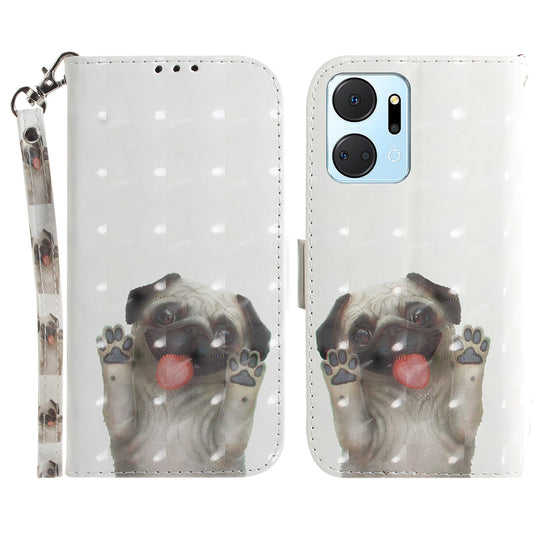 PU Leather Case for Honor X7a 5G Protective Case Wallet Phone Cover with Strap