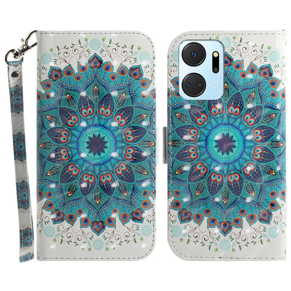 PU Leather Case for Honor X7a 5G Protective Case Wallet Phone Cover with Strap