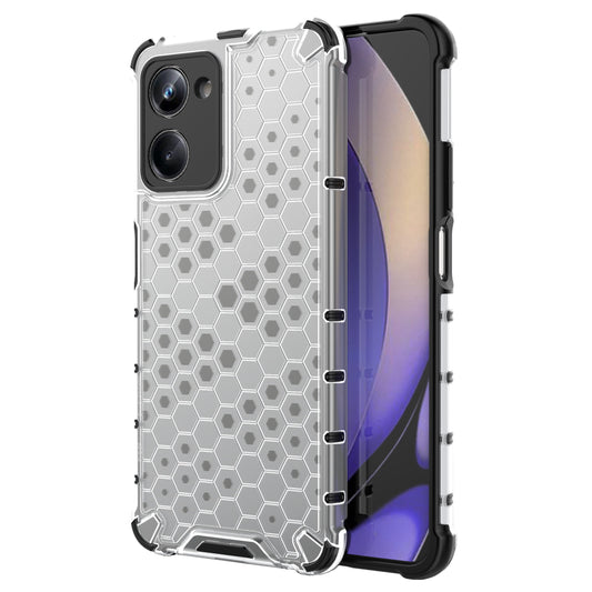For Realme 10 Pro 5G TPU+PC Phone Case Honeycomb Texture Anti-drop Phone Cover