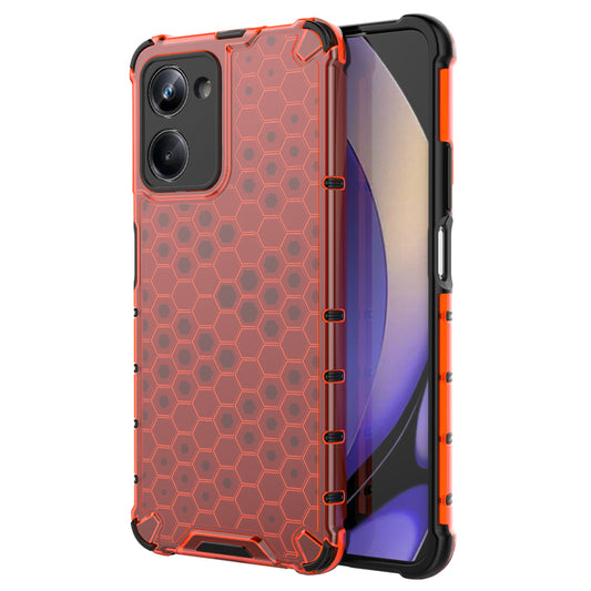 For Realme 10 Pro 5G TPU+PC Phone Case Honeycomb Texture Anti-drop Phone Cover