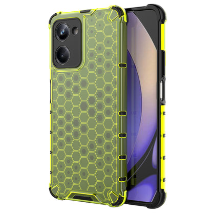 For Realme 10 Pro 5G TPU+PC Phone Case Honeycomb Texture Anti-drop Phone Cover