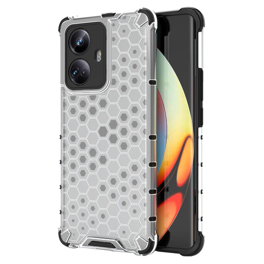For Realme 10 Pro+ 5G Honeycomb Texture Protective Phone Case TPU+PC Cell Phone Cover