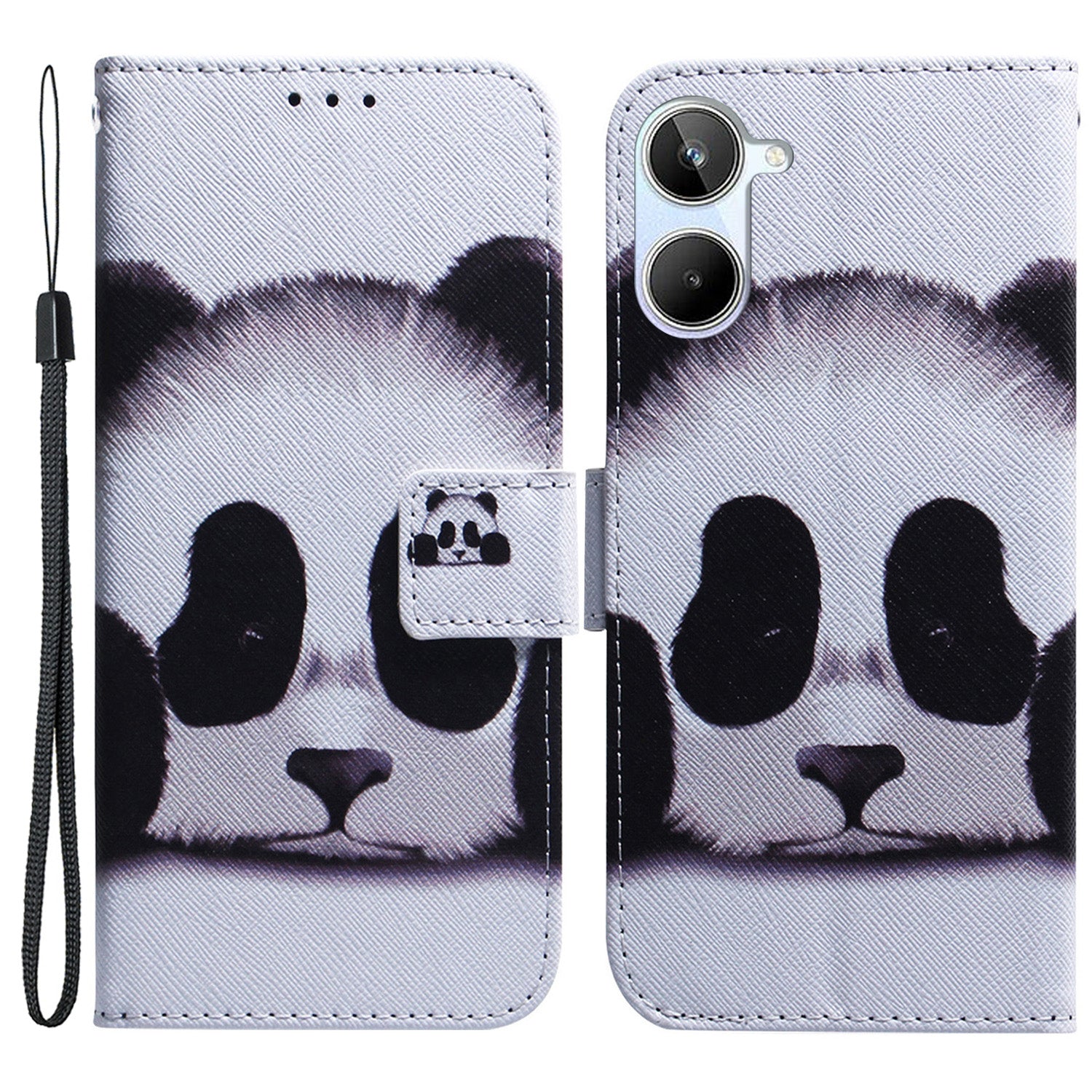 Anti-Drop Phone Case for Realme 10 4G PU Leather Cover Wallet Phone Protector with Strap