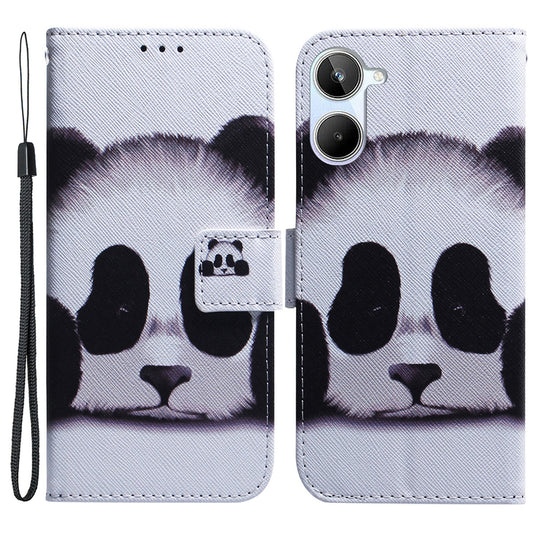 Anti-Drop Phone Case for Realme 10 4G PU Leather Cover Wallet Phone Protector with Strap