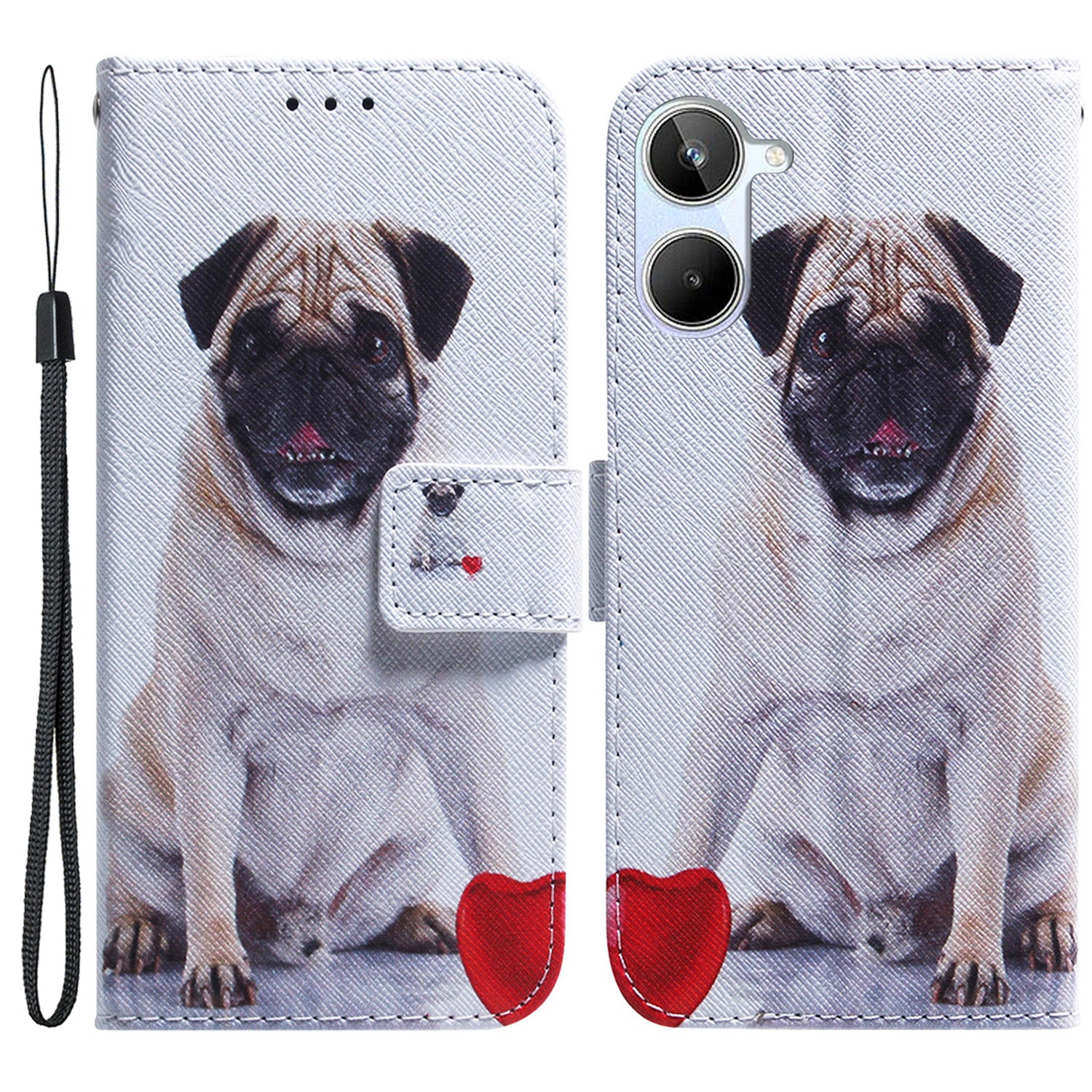 Anti-Drop Phone Case for Realme 10 4G PU Leather Cover Wallet Phone Protector with Strap
