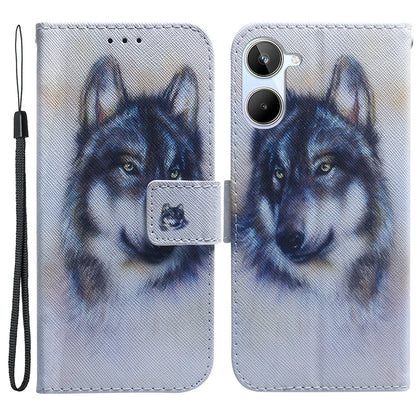 Anti-Drop Phone Case for Realme 10 4G PU Leather Cover Wallet Phone Protector with Strap