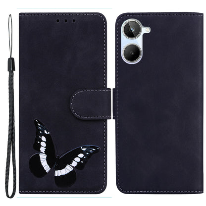 Phone Wallet Case for Realme 10 4G Butterfly Pattern Printing Stand Leather Phone Cover