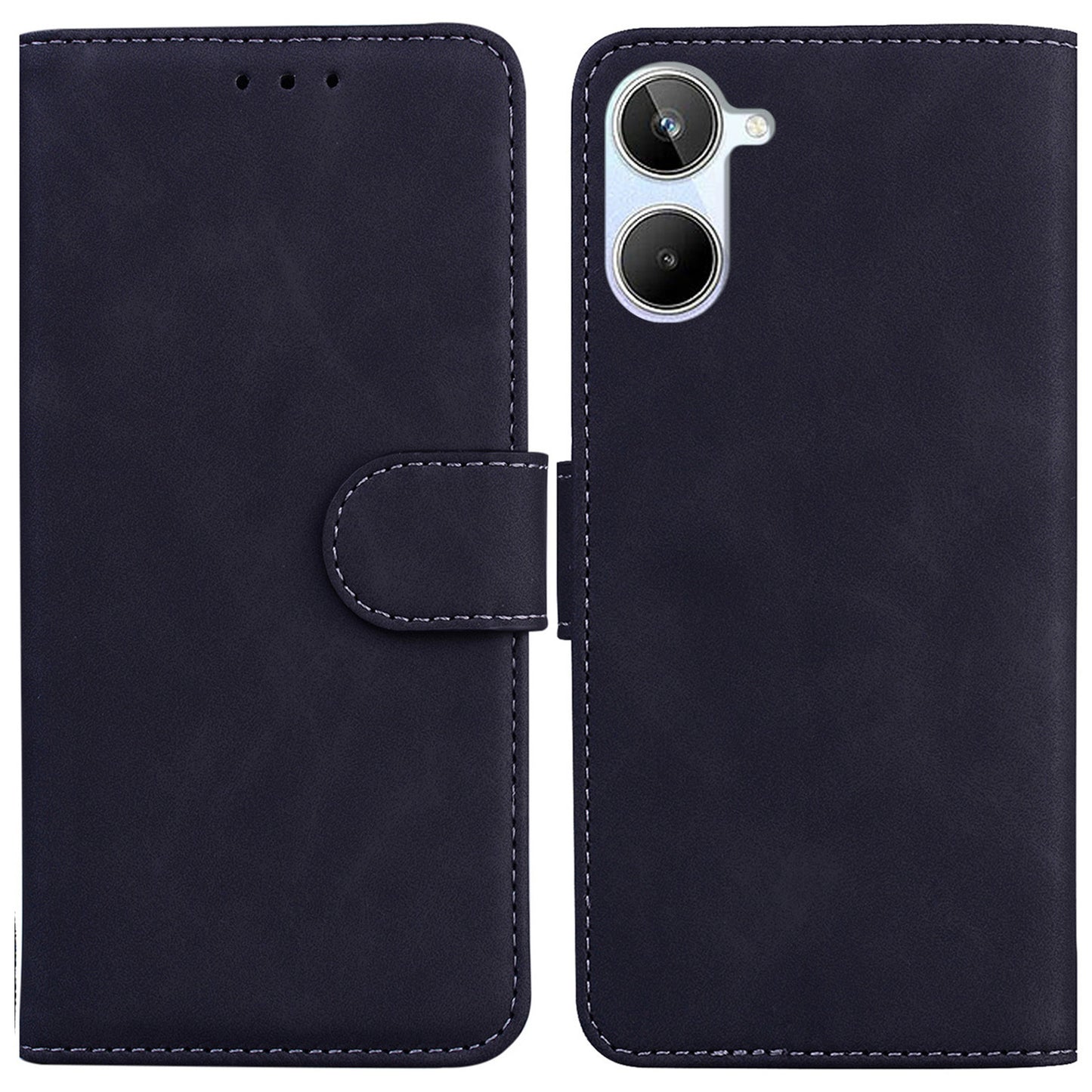 For Realme 10 4G PU Leather Phone Case Wallet Stand Solid Color Phone Cover