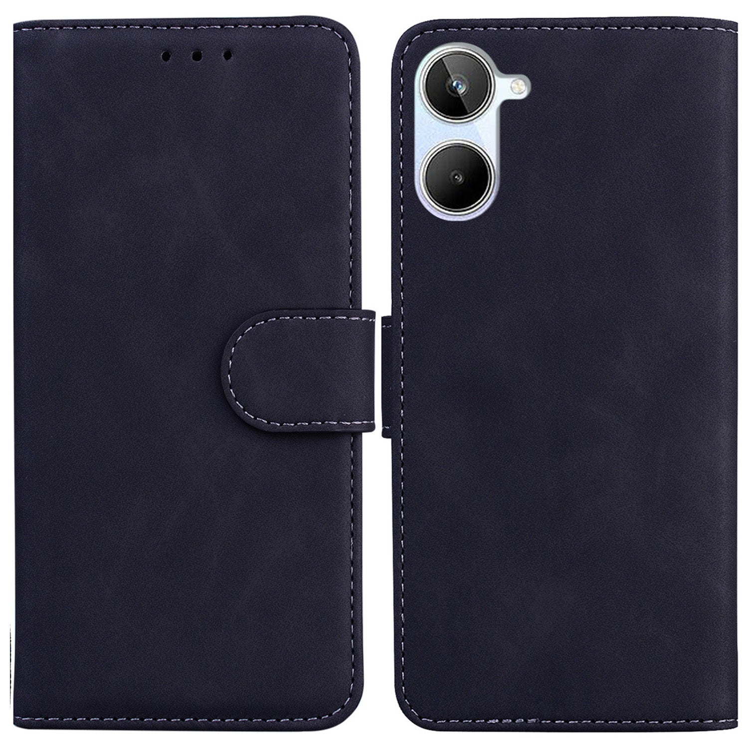 For Realme 10 4G PU Leather Phone Case Wallet Stand Solid Color Phone Cover