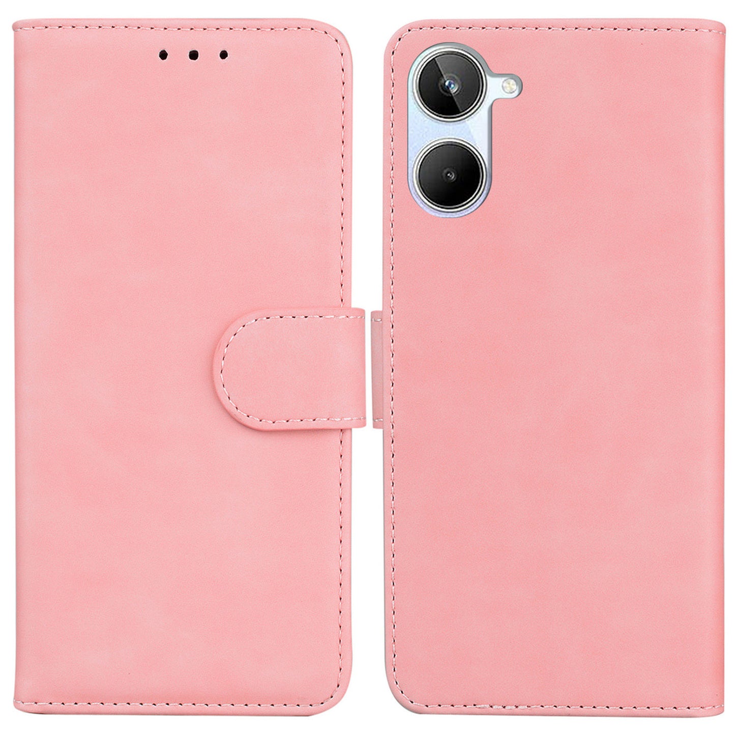 For Realme 10 4G PU Leather Phone Case Wallet Stand Solid Color Phone Cover