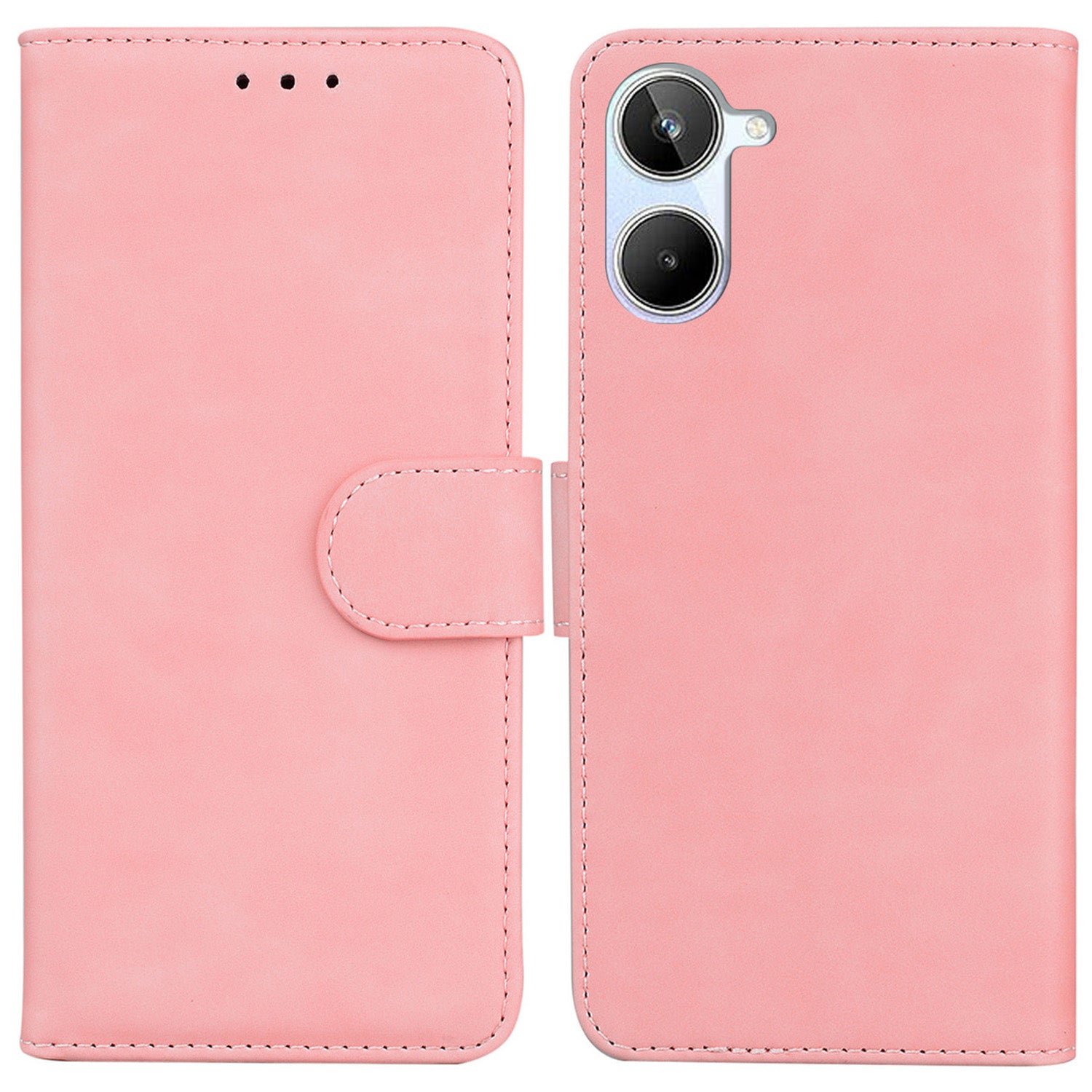 For Realme 10 4G PU Leather Phone Case Wallet Stand Solid Color Phone Cover