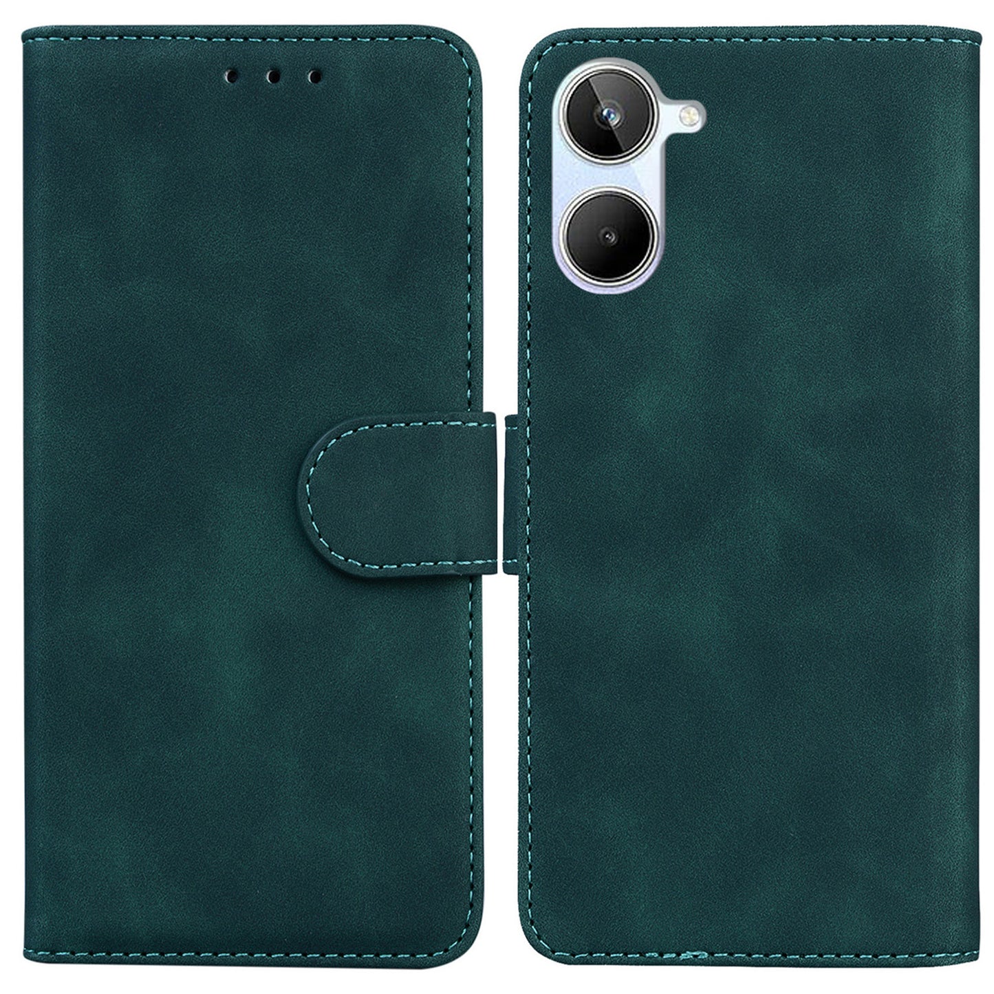 For Realme 10 4G PU Leather Phone Case Wallet Stand Solid Color Phone Cover