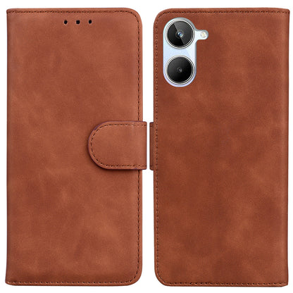 For Realme 10 4G PU Leather Phone Case Wallet Stand Solid Color Phone Cover