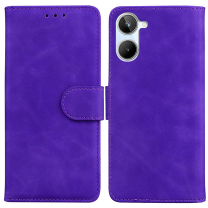 For Realme 10 4G PU Leather Phone Case Wallet Stand Solid Color Phone Cover