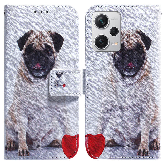 For Xiaomi Redmi Note 12 Pro+ 5G Shockproof Wallet Cover Pattern Printing PU Leather Stand Phone Case with Strap