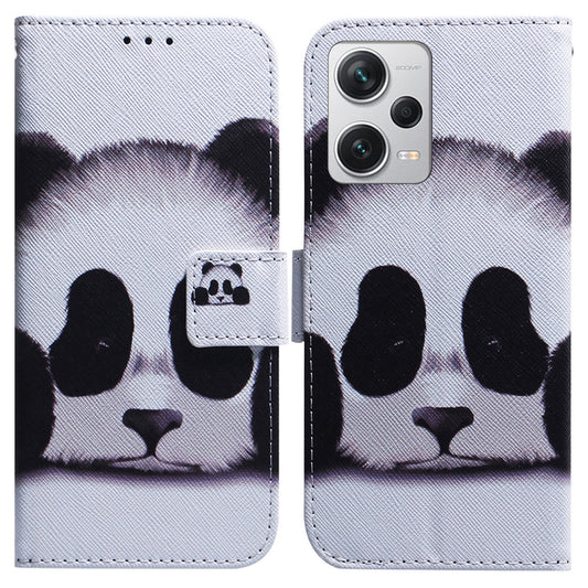 For Xiaomi Redmi Note 12 Pro+ 5G Shockproof Wallet Cover Pattern Printing PU Leather Stand Phone Case with Strap