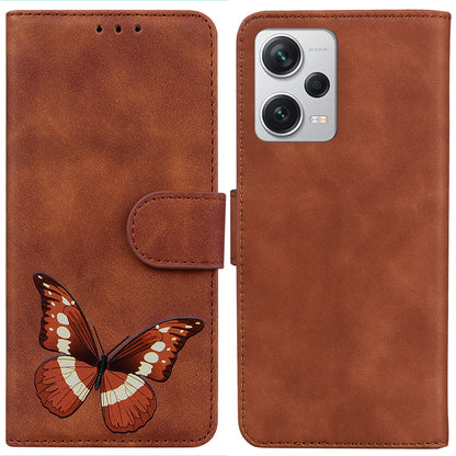 For Xiaomi Redmi Note 12 Pro+ 5G Leather Phone Case Wallet Stand Butterfly Pattern Printing Cover