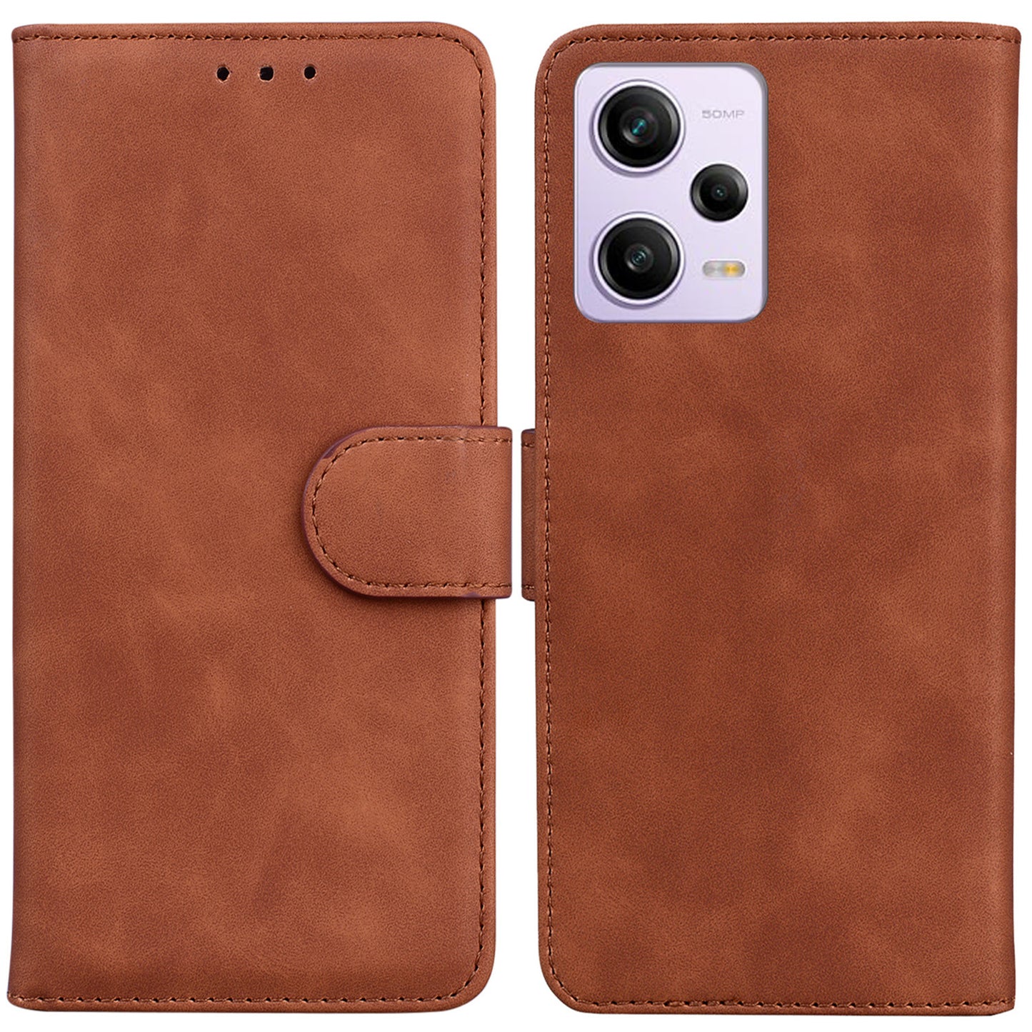 For Xiaomi Redmi Note 12 Pro 5G / Note 12 Pro Speed 5G / Poco X5 Pro 5G Leather Flip Phone Case Solid Color Wallet Cover Stand