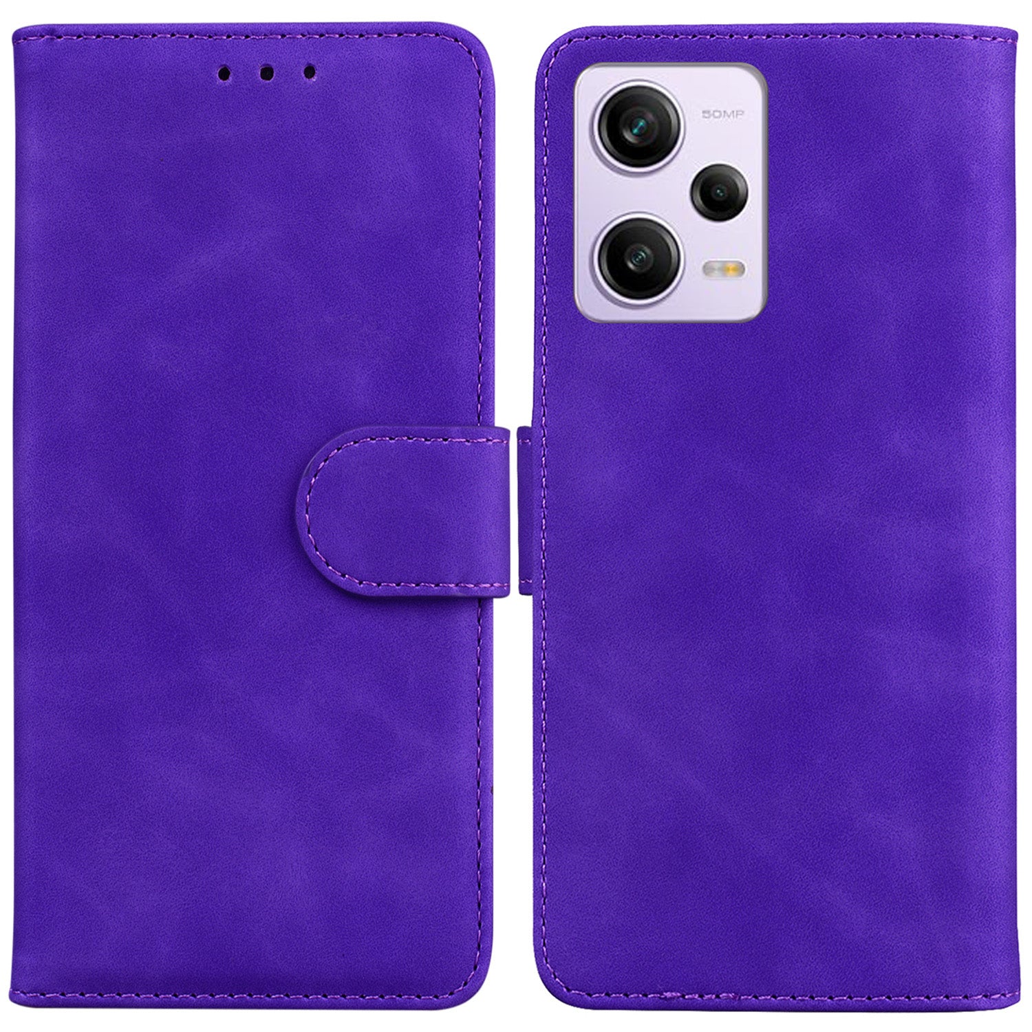 For Xiaomi Redmi Note 12 Pro 5G / Note 12 Pro Speed 5G / Poco X5 Pro 5G Leather Flip Phone Case Solid Color Wallet Cover Stand