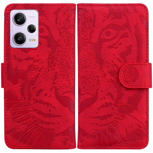 Leather Phone Case for Xiaomi Redmi Note 12 Pro 5G / Note 12 Pro Speed 5G / Poco X5 Pro 5G , Stand Tiger Pattern Imprinted Wallet Cover
