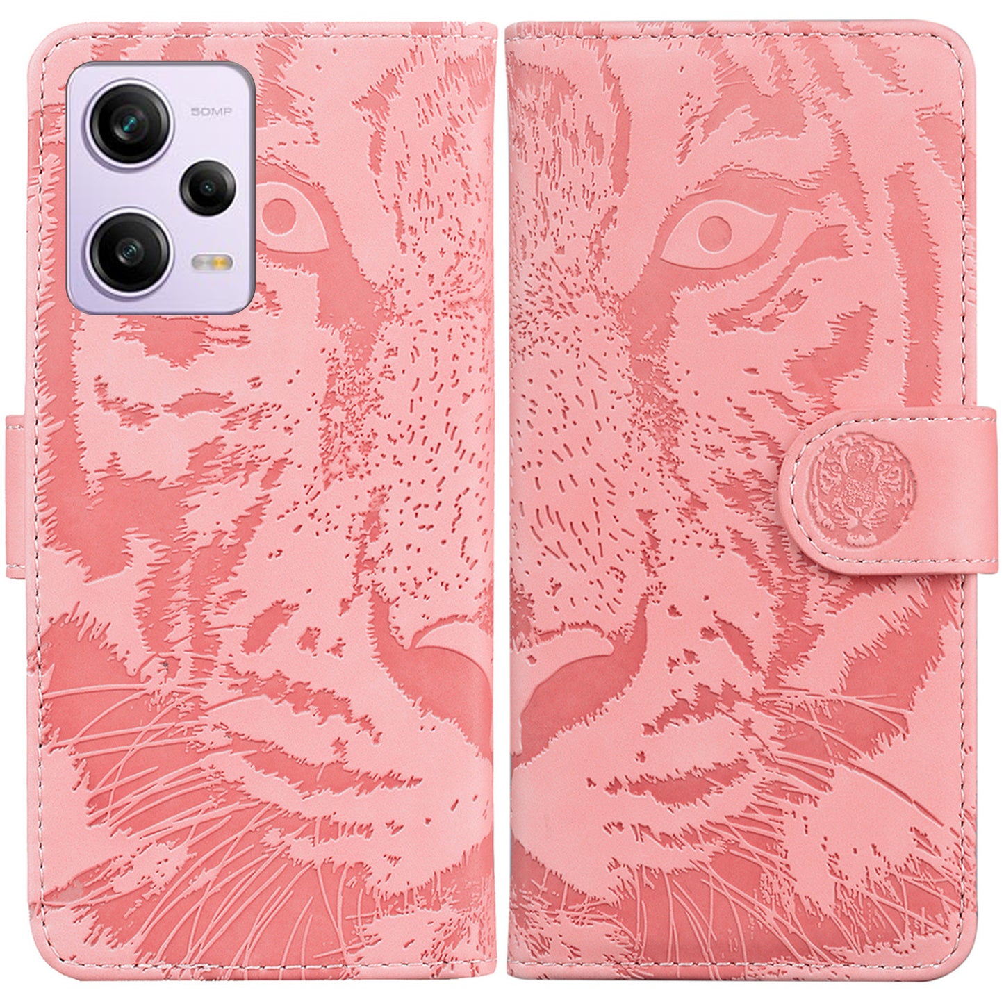 Leather Phone Case for Xiaomi Redmi Note 12 Pro 5G / Note 12 Pro Speed 5G / Poco X5 Pro 5G , Stand Tiger Pattern Imprinted Wallet Cover