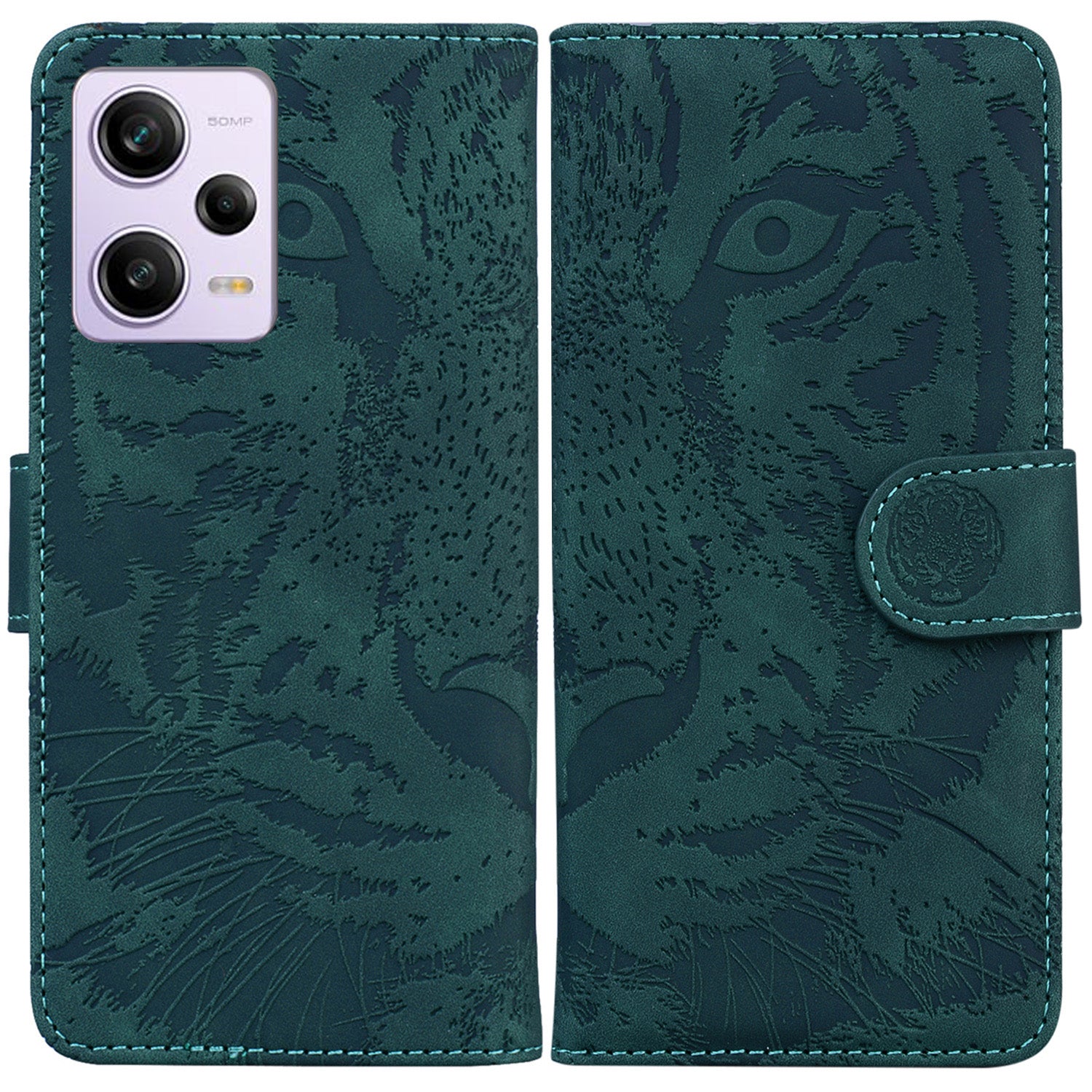 Leather Phone Case for Xiaomi Redmi Note 12 Pro 5G / Note 12 Pro Speed 5G / Poco X5 Pro 5G , Stand Tiger Pattern Imprinted Wallet Cover