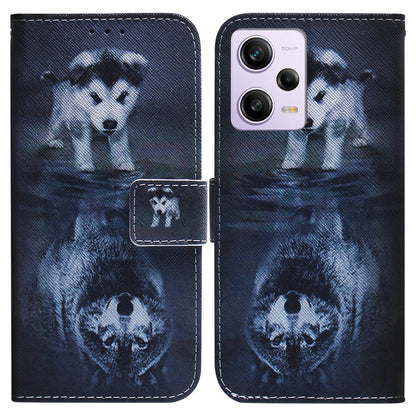 For Xiaomi Poco X5 Pro 5G / Redmi Note 12 Pro 5G / 12 Pro Speed 5G Phone Case Pattern Printing PU Leather Wallet Stand Cover with Strap