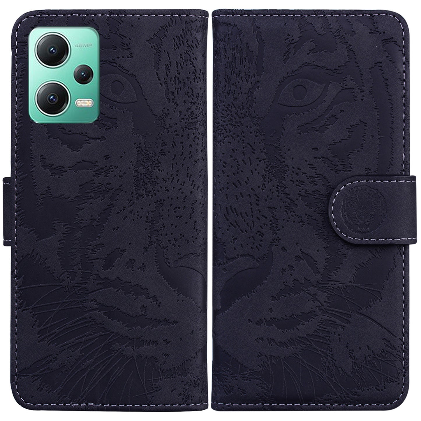 Leather Flip Phone Case for Xiaomi Redmi Note 12 5G (Global) / (India) / (China) / Poco X5 5G , Tiger Pattern Imprinted Stand Wallet Cover