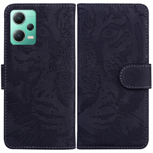 Leather Flip Phone Case for Xiaomi Redmi Note 12 5G (Global) / (India) / (China) / Poco X5 5G , Tiger Pattern Imprinted Stand Wallet Cover